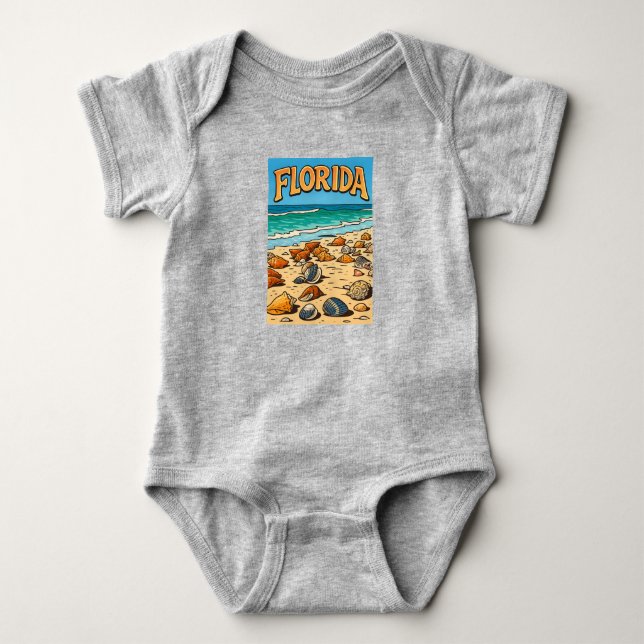 "Florida Strand"  Baby  T Shirt (Framsida)