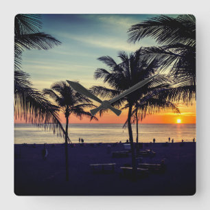 Florida-strand Fyrkantig Klocka