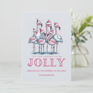 Florida Strand Tropisk Flamingo Jul Helgdag Julkort