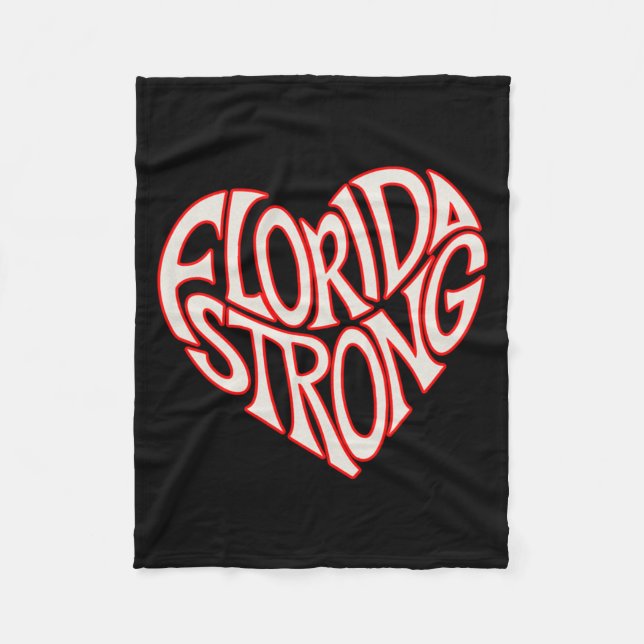 Florida Strong Heart State Pride Tygraphy T Shirt  Fleecefilt (Framsidan)