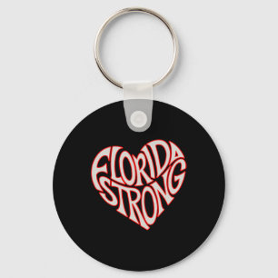 Florida Strong Heart State Pride Typography Nyckelring