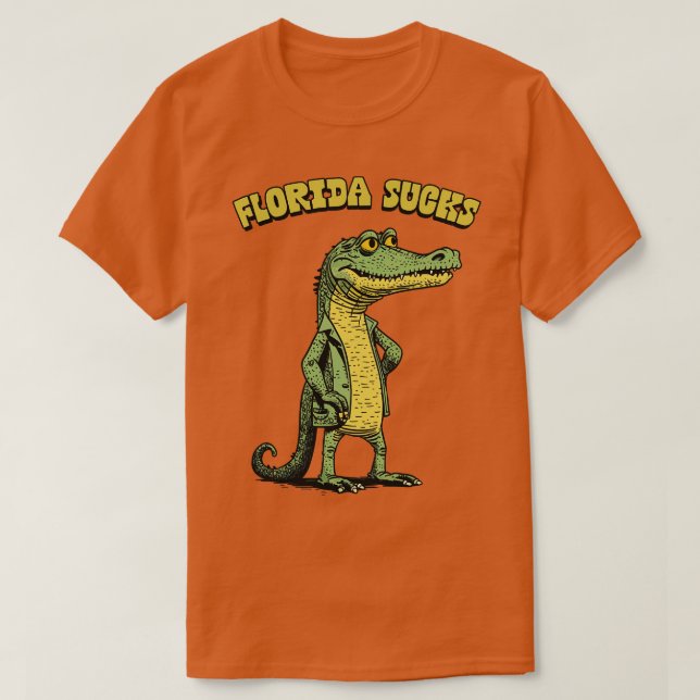 Florida Sucks Retro Alligator Design T Shirt (Design framsida)