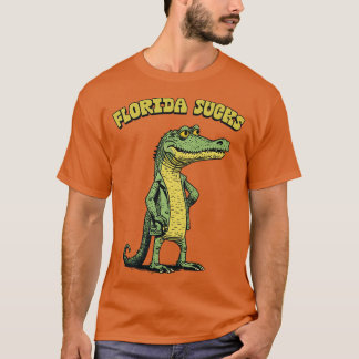 Florida Sucks Retro Alligator Design T Shirt