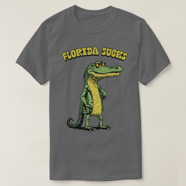 Florida Sucks Retro Alligator Design T Shirt (Design framsida)
