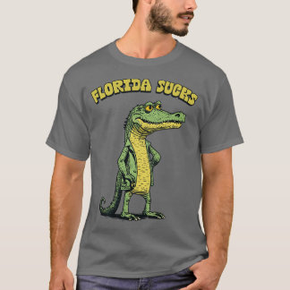 Florida Sucks Retro Alligator Design T Shirt