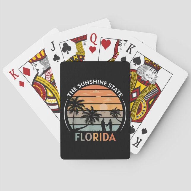 Florida Summer Beach Vintage Sunset Casinokort (Baksidan)
