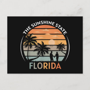 Florida Summer Beach Vintage Sunset Helg Vykort