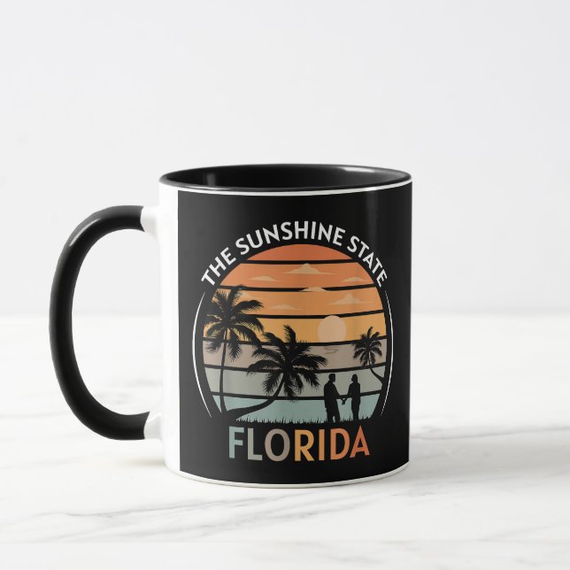 Florida Summer Beach Vintage Sunset Mugg (Vänster)