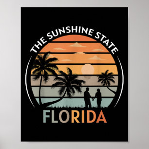 Florida Summer Beach Vintage Sunset Poster