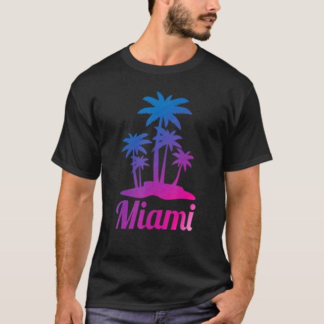 Florida Summer Vacation Beach Resa Miami T Shirt (Framsida)