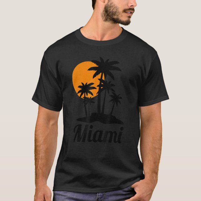Florida Summer Vacation Beach Resa Miami T Shirt (Framsida)