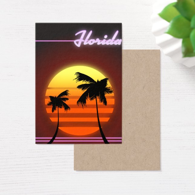 Florida Sunset 1984 poster Visitkort (Skivbord)