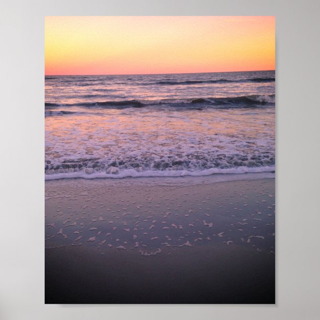 Florida Sunset Beach Ocean Photo Poster (Framsidan)