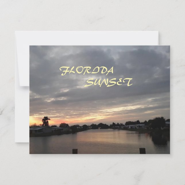FLORIDA SUNSET GREETING CARD KORT (Framsida)
