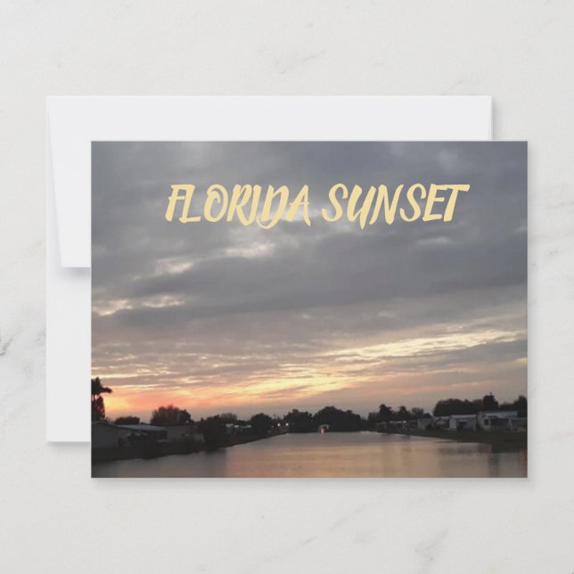 FLORIDA SUNSET GREETING CARD KORT (Framsida)