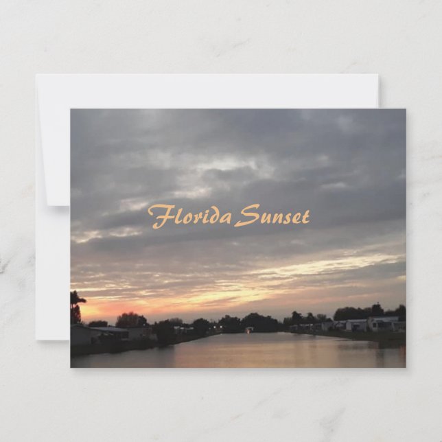 FLORIDA SUNSET GREETING CARD KORT (Framsida)