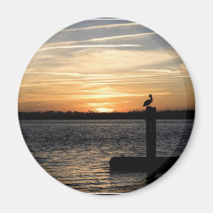 Florida Sunset med Pelican Magnet