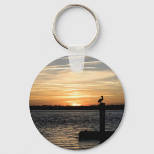 Florida Sunset med Pelican Nyckelring