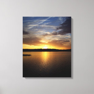 Florida Sunset Over Paynes Prairie Sjö Canvastryck