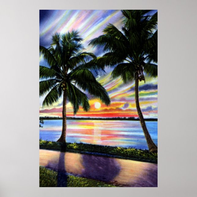 Florida Sunset på Kusten Poster (Framsidan)