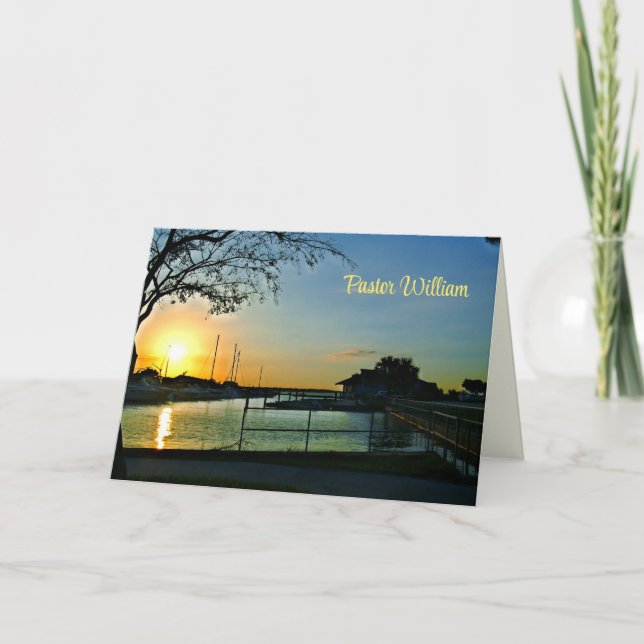 Florida Sunset Pastor Apprecition Kort (Framsida)