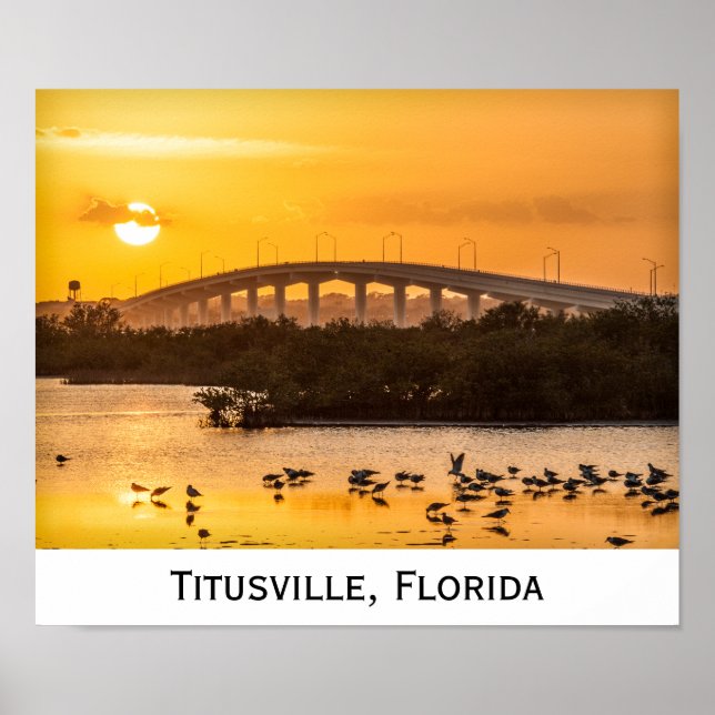 Florida Sunset Travel Photography - Titusville Poster (Framsidan)