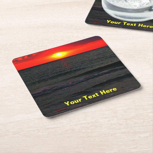 Florida Sunset Underlägg Papper Kvadrat (Vinklad)