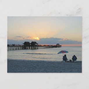 Florida Sunset vid Beach Postcard Vykort