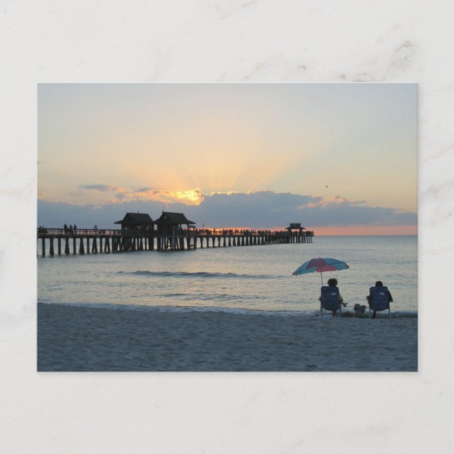 Florida Sunset vid Beach Postcard Vykort (Framsida)