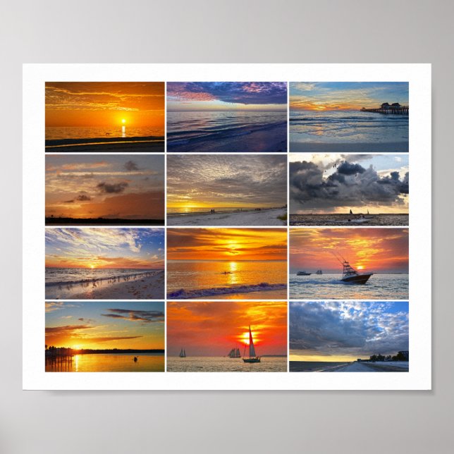 Florida Sunsets Collage Poster (Framsidan)