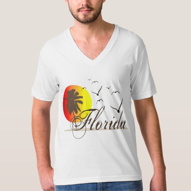 Florida Sunsets och Fiskmås T Shirt (Framsida)