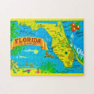 Florida Sunshine Karta 11x14 Pussel