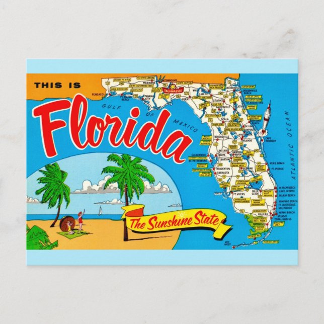 Florida Sunshine-karta vykort (Framsida)