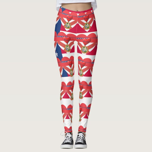 Florida Sunshine  Patriotic Flag Fun Leggings (Framsida)