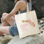 Florida Sunshine State Custom Beach Tygkasse<br><div class="desc">This custom sunshine State beach bag includes a floral and citrus design. Add a name to the back. These make great gifts for bridesmaids or for family vacations.</div>