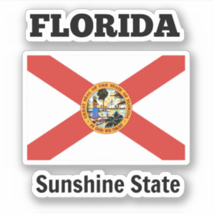 Florida, Sunshine State, flagga Klistermärken