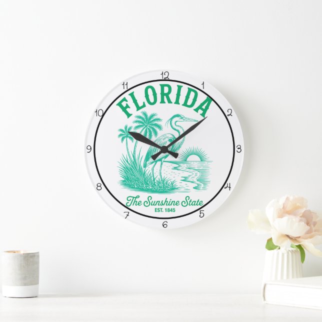 Florida Sunshine State Tidstygge Stor Klocka (Hem)