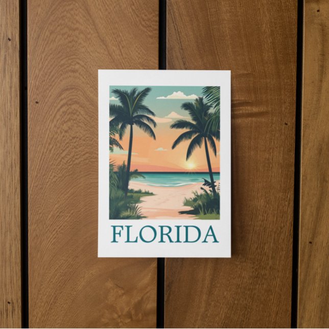 Florida Sunshine State – Tropical Beach Paradise Vykort (Florida Sunshine State – Tropical Beach Paradise Travel Postcard)