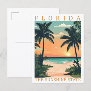 Florida Sunshine State USA Travel Ställe Vykort