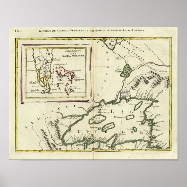 Florida, Superior Sjöar, Bahamas Poster (Framsidan)