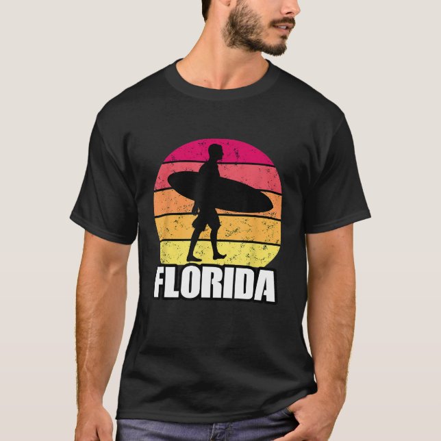 Florida Surfing T Shirt Florida Surfer Surfa Tee (Framsida)