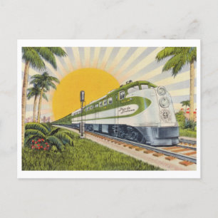 Florida Tåg Vintage 1940-talet Turism Vykort