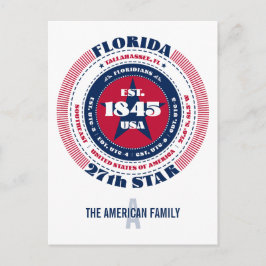 Florida, Tallahassee, FL, Patriotic, Monogram Vykort