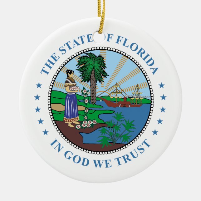 Florida-tecken Julgransprydnad Keramik (Framsidan)