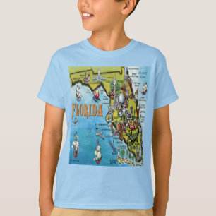 Florida Tecknad Karta T Shirt