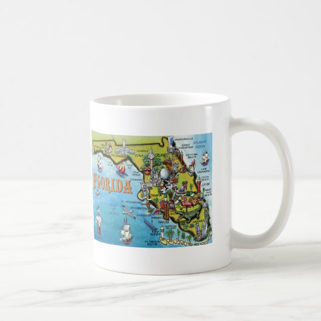 Florida tecknadkarta kaffemugg (Höger)