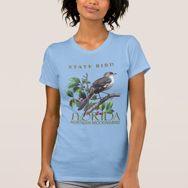 Florida Territory Northern Mockingbird Design T Shirt (Framsida)