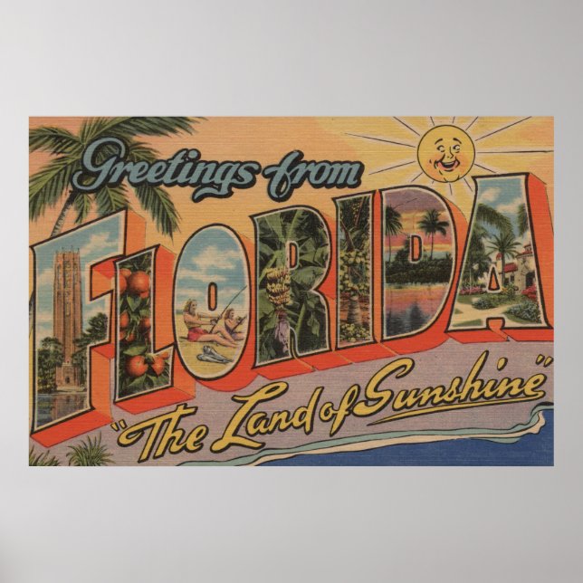 Florida - The Land Sunshine Poster (Framsidan)