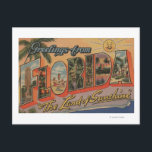 Florida - The Land Sunshine Vykort<br><div class="desc">Florida - delstaten Sunshine - Stora Brev Scenes - Florida skapades 1942. Bilden visar scener från Florida.</div>