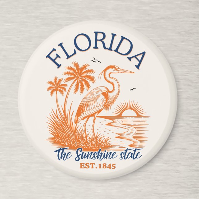 Florida The Sunshine State – Beach & Palms Design Magnet (Skapare uppladdad)